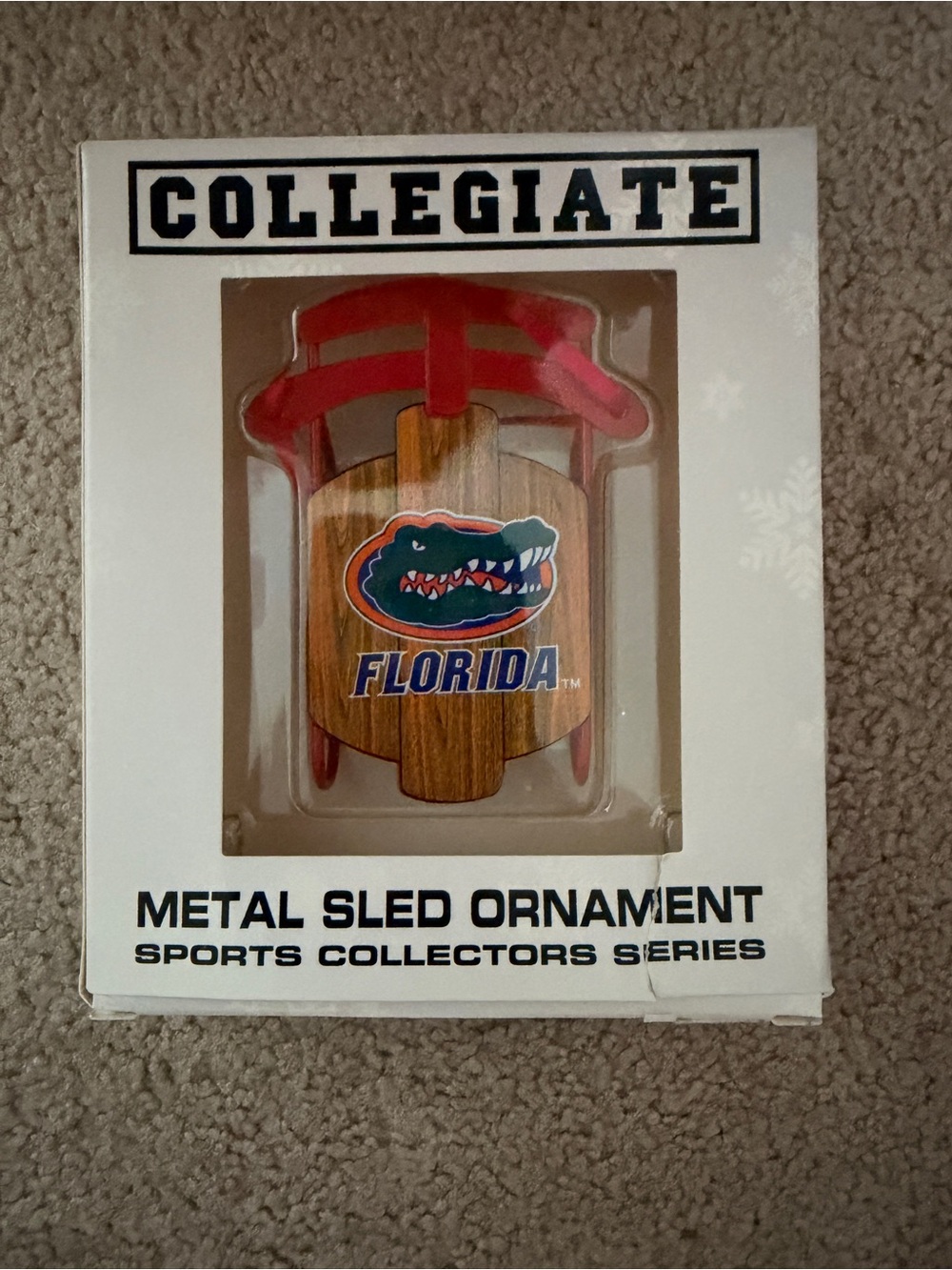 University of Florida Gators Red Metal Sled Ornament